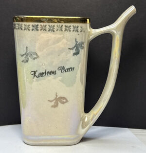 Old Karlovy Vary Czech Porcelain Hot Spring Water Sipping Cup Mug Lusterware